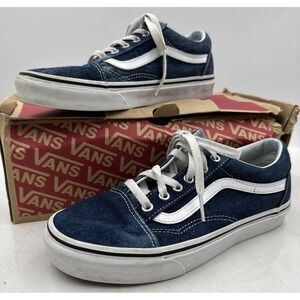 VANS Shoes Womens Sz 7 Old Skool Denim Blue Acid Wash Athletic Skate Sneakers